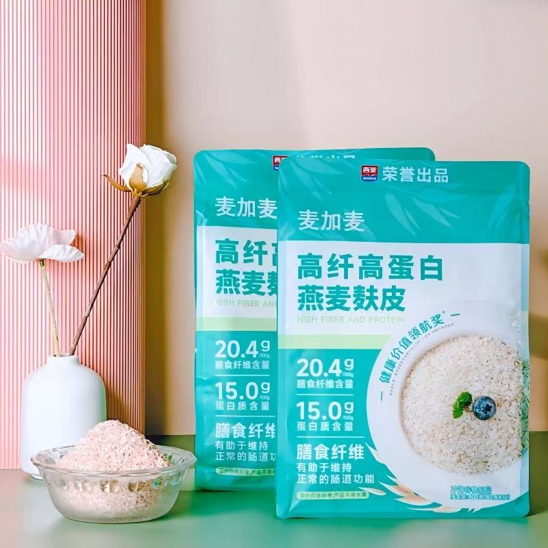 麥加麥高纖高蛋白燕麥麩皮 400g｜無添加蔗糖｜β-葡聚糖燕麥早餐麥片