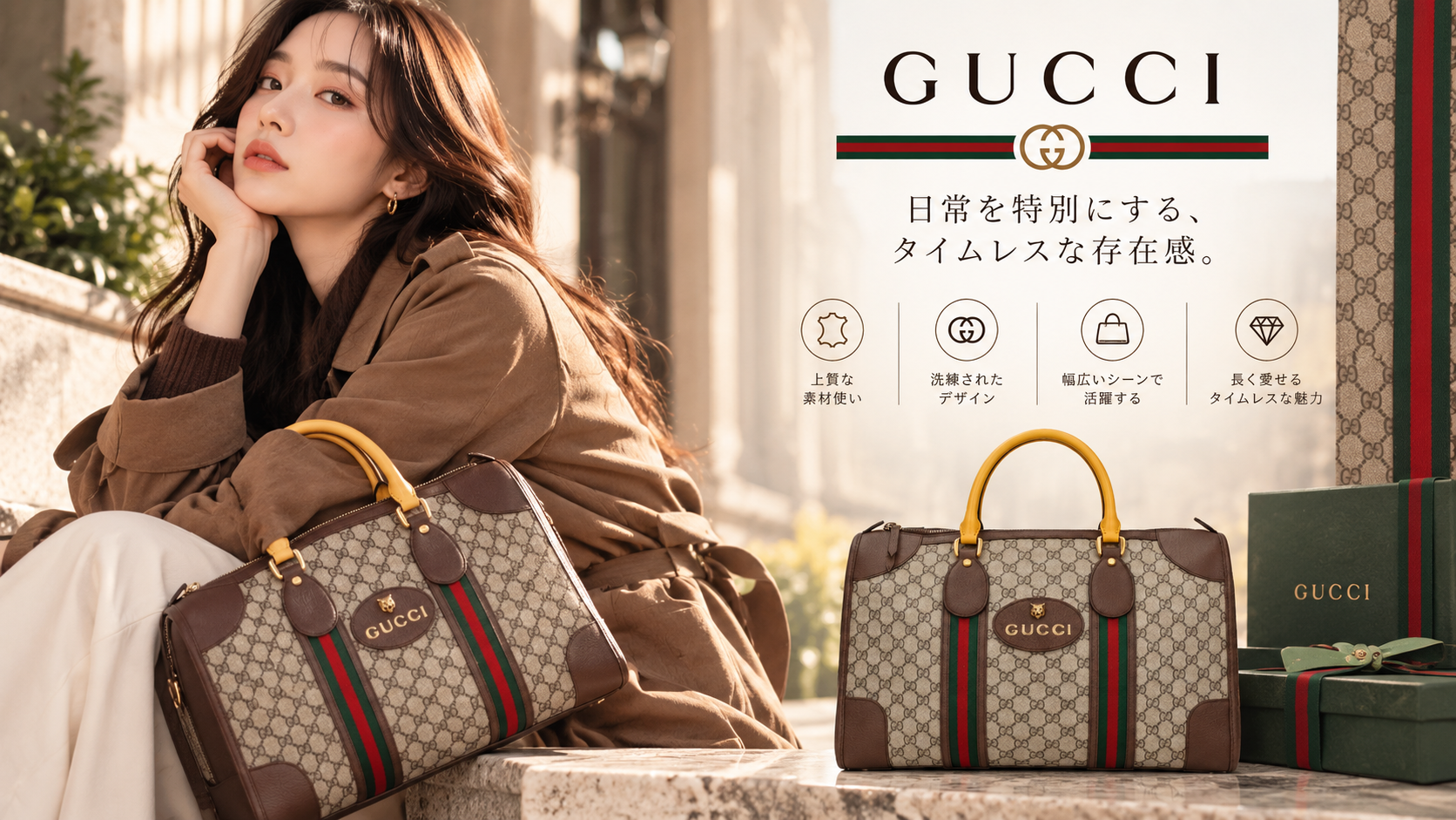 【マロさん専用】GUCCI  ボストンバッグ 旅に出たくなるバッグには、理由がある。」GUCCI ボストンバッグが大人