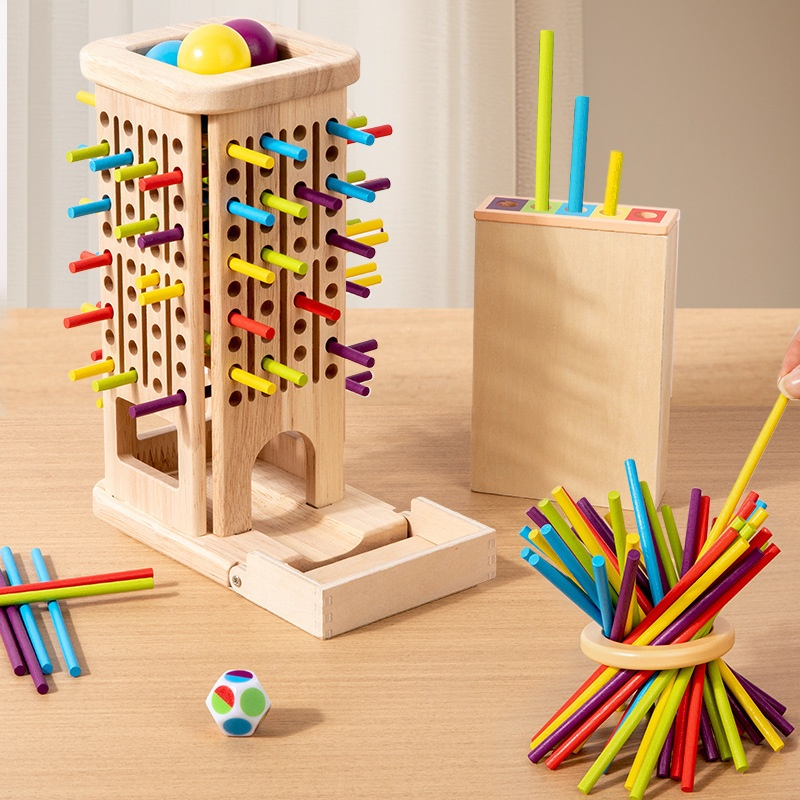 Color-sorting wooden toys