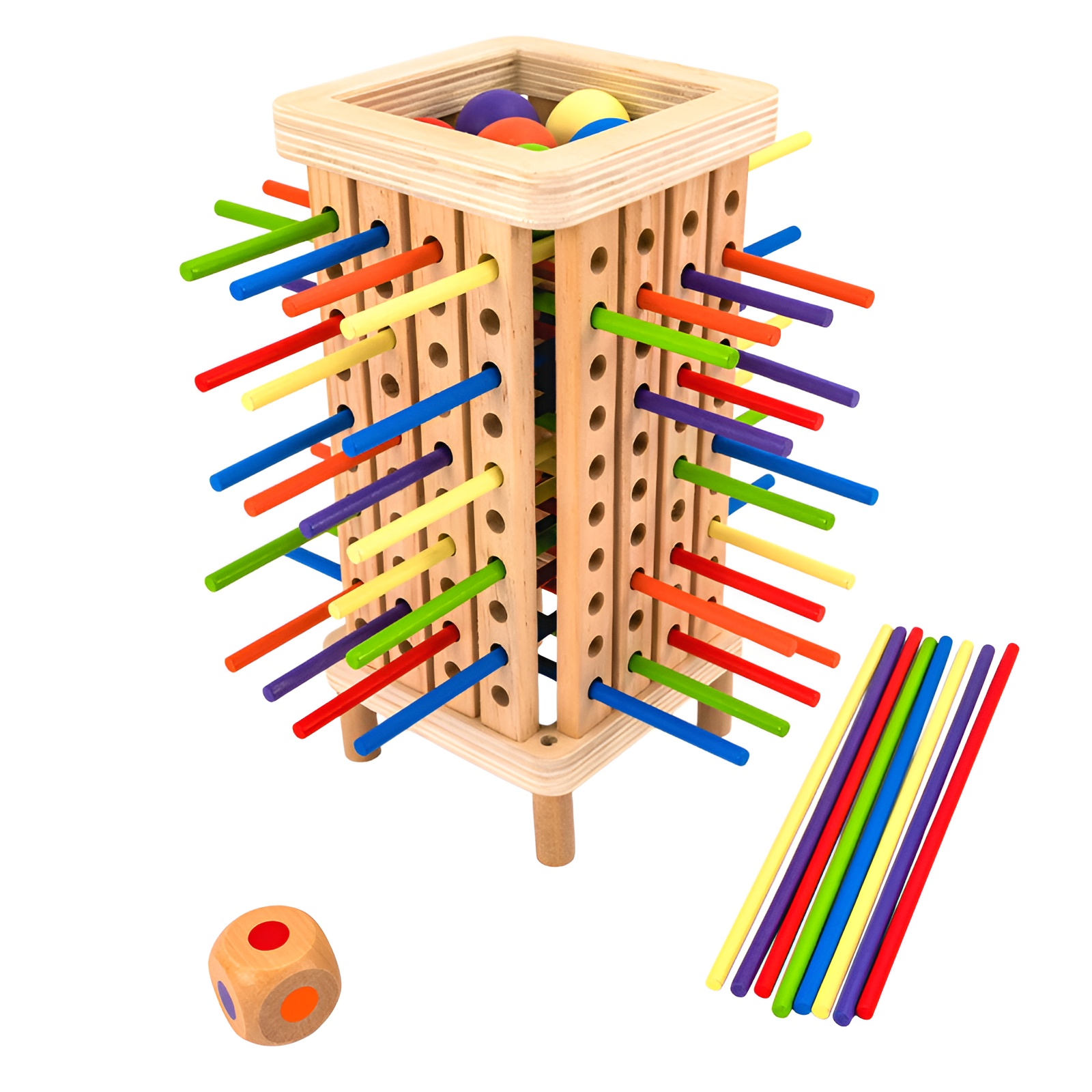 Color-sorting wooden toys