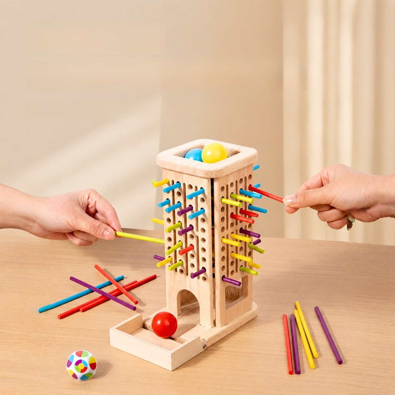 Color-sorting wooden toys