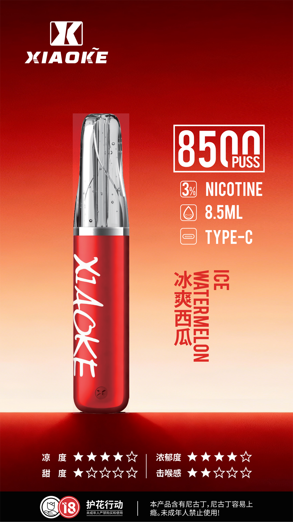 【梟客 口红款 8500口拋棄式電子煙】新款時尚口紅外型輕巧好攜帶｜大容量長續航順口不嗆喉 | 梟客廠商直售台灣現貨供應