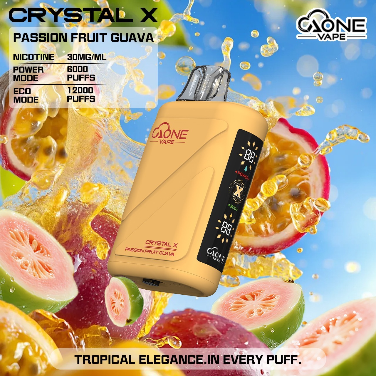 【AONE VAPE Crystal 12000口 拋棄式電子煙】AONE 水晶二代進口一次性電子煙 雙芯雙模式輸出超大電量 | 高續航  高質感 | 賭場酒吧夜店神器