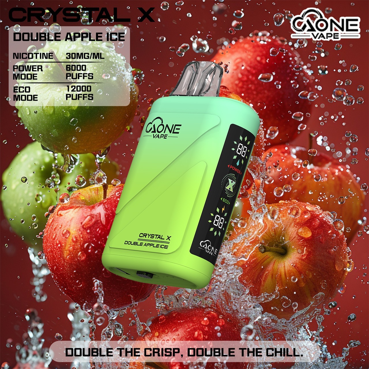 【AONE VAPE Crystal 12000口 拋棄式電子煙】AONE 水晶二代進口一次性電子煙 雙芯雙模式輸出超大電量 | 高續航  高質感 | 賭場酒吧夜店神器