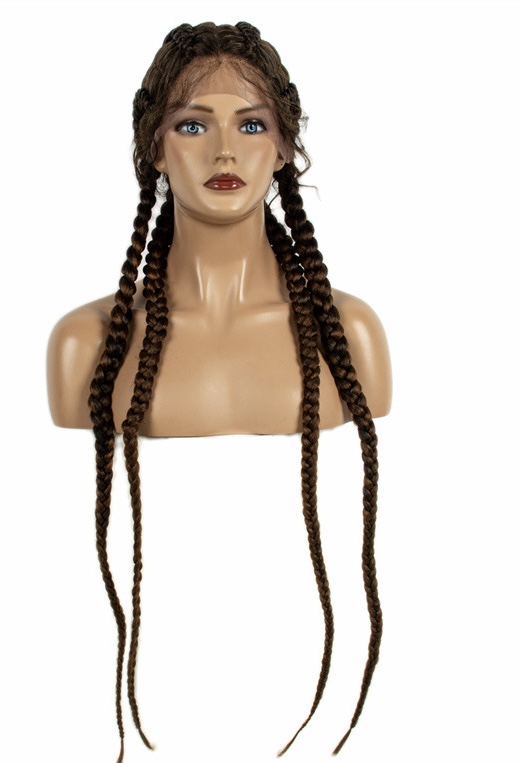 Front Lace Braided Wig — 80cm Long Faux Locs (Dreadlocks) — Full-Head African-Style Synthetic Wig for Women