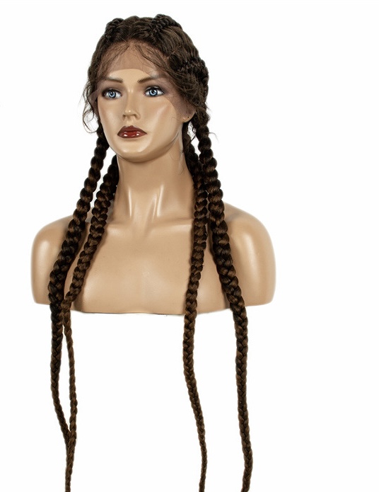 Front Lace Braided Wig — 80cm Long Faux Locs (Dreadlocks) — Full-Head African-Style Synthetic Wig for Women