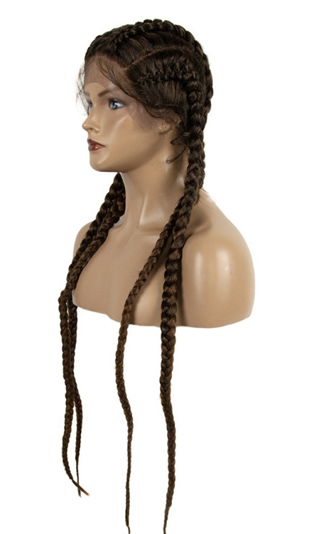 Front Lace Braided Wig — 80cm Long Faux Locs (Dreadlocks) — Full-Head African-Style Synthetic Wig for Women