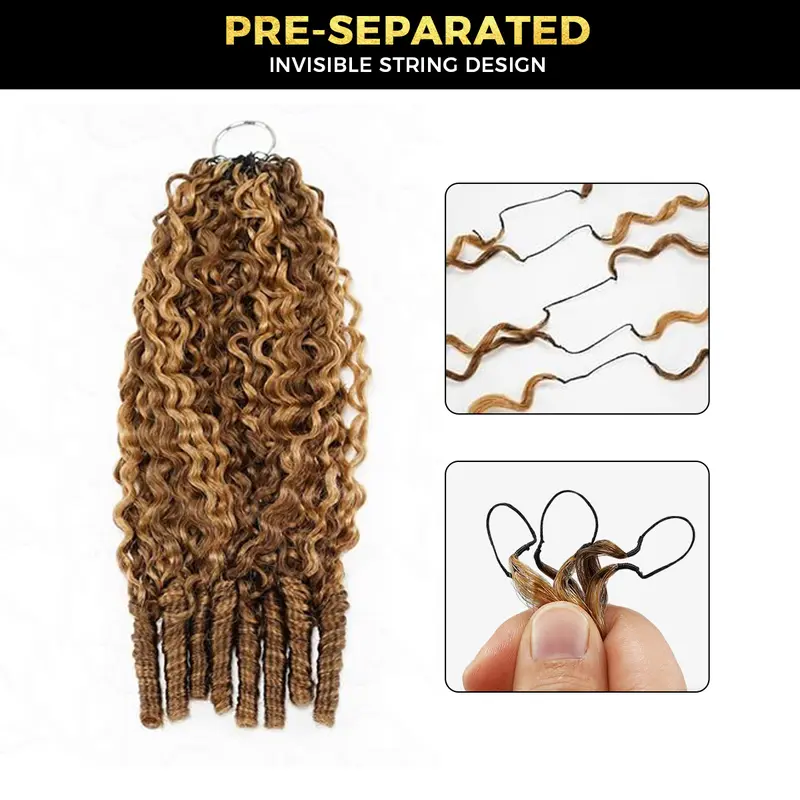 Highlight 4/27 Burmese Curly Crochet Human Hair With Miracle Knots Boho Braids Time-Saving Wear