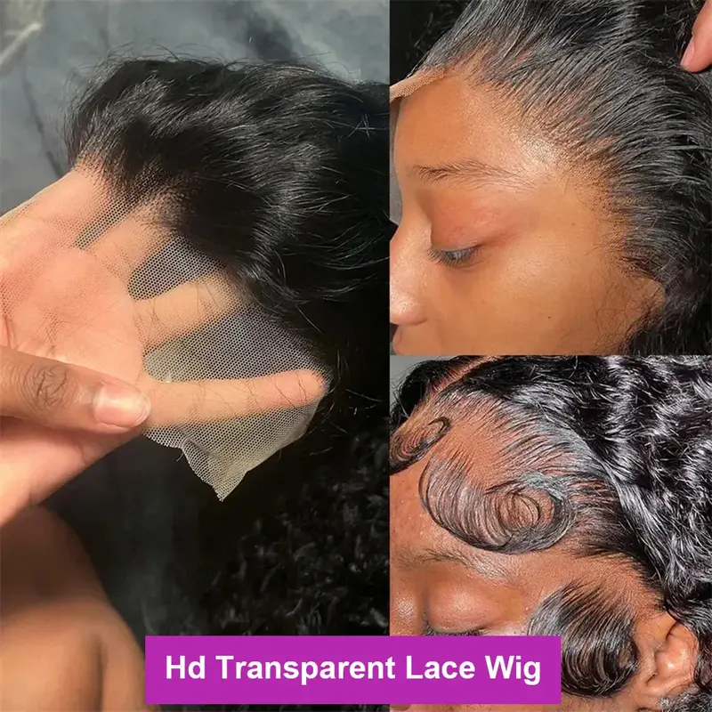 Hair Deep Wave 13x6 Lace Front Wigs Human Hair Pre Plucked 180% Density HD Transparent 13x4 Lace Frontal Wigs For Women Human Hair Lace Front Wigs Deep Curly Lace Front Wig