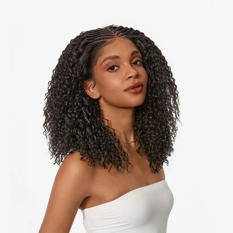[New Arrival] Fiber Cornrow Top Braided Wig 13x6 Lace Front Pre Cut Lace