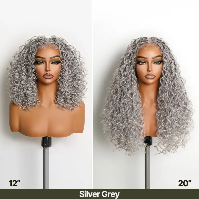 13x6 HD Pre-Cut Lace Wig | Glueless, Wear & Go, Boho Braids Water Wave Wig – Premium Fiber, Beginner Friendly