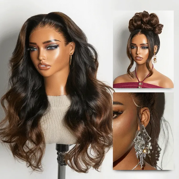 [New Arrival]200% Density Ombre Brown Loose Wave Glueless 13x6 HD Lace Front Wig Human Hair Pre-Cut Lace Flexi-Fit Drawstring Cap Limited Time Offer TikTok Exclusive #luvmenewarrivals