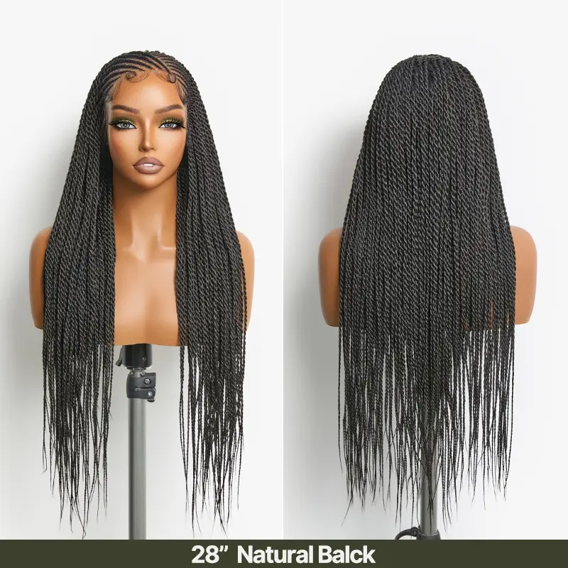 [New Arrival] Fiber 13×5 Lace Front Glueless Braided Wig – Two-Strand Twist Braids Style, Beginner Friendly #tiktok shop spring glow up