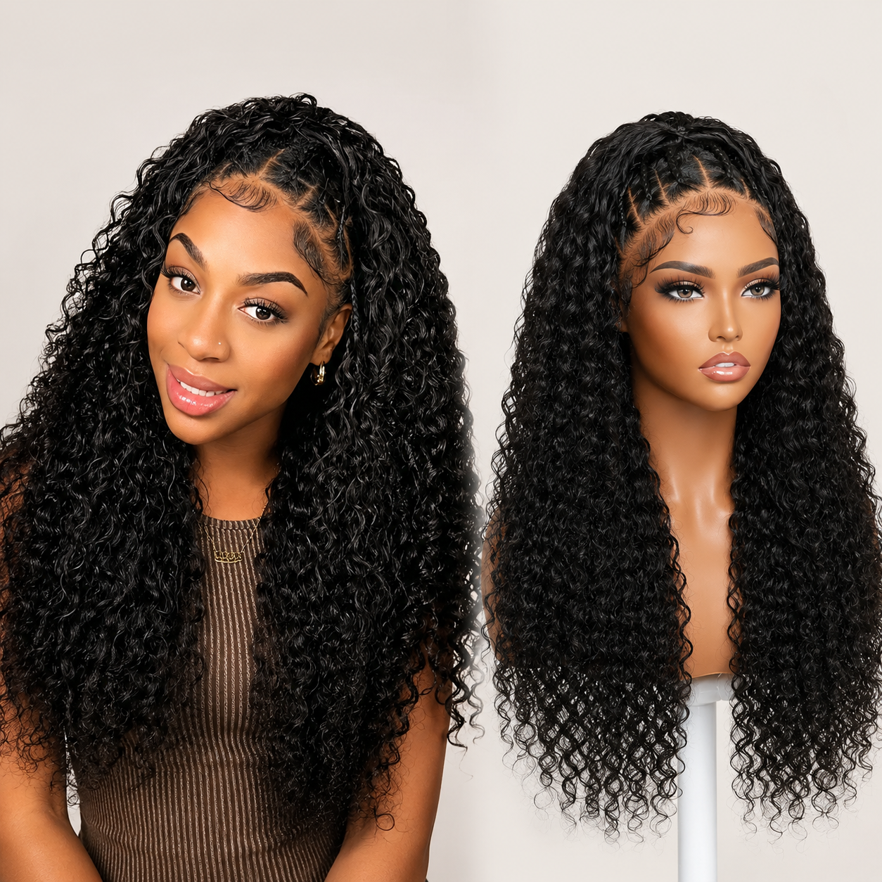 Crochet Extensions Human Hair Miracle Knots Pre-Separated 50g per Pack 45-50 Strands per Pack Knotless Boho Braids 4-5 Packs for Full Head Burmese Curly Textures Wig with Crochet Hook