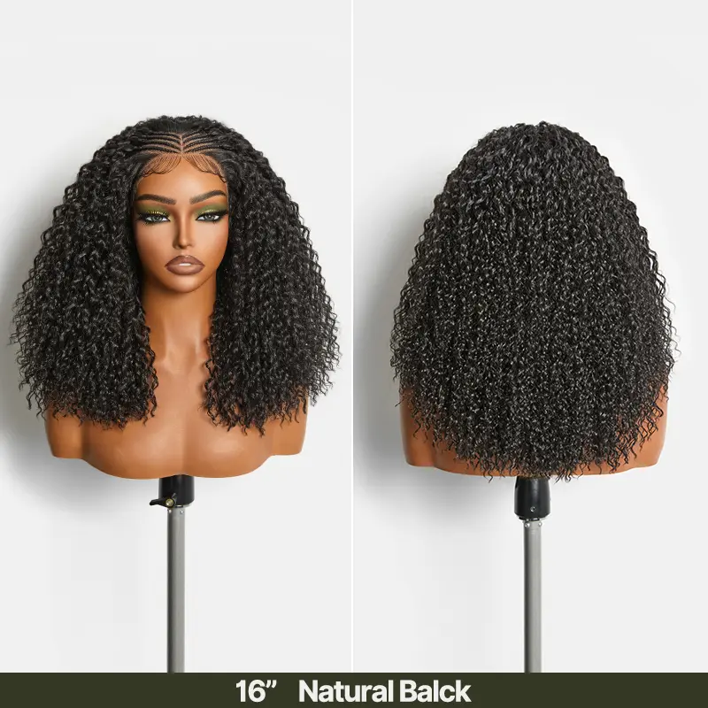 [New Arrival] Fiber Cornrow Top Braided Wig 13x6 Lace Front Pre Cut Lace