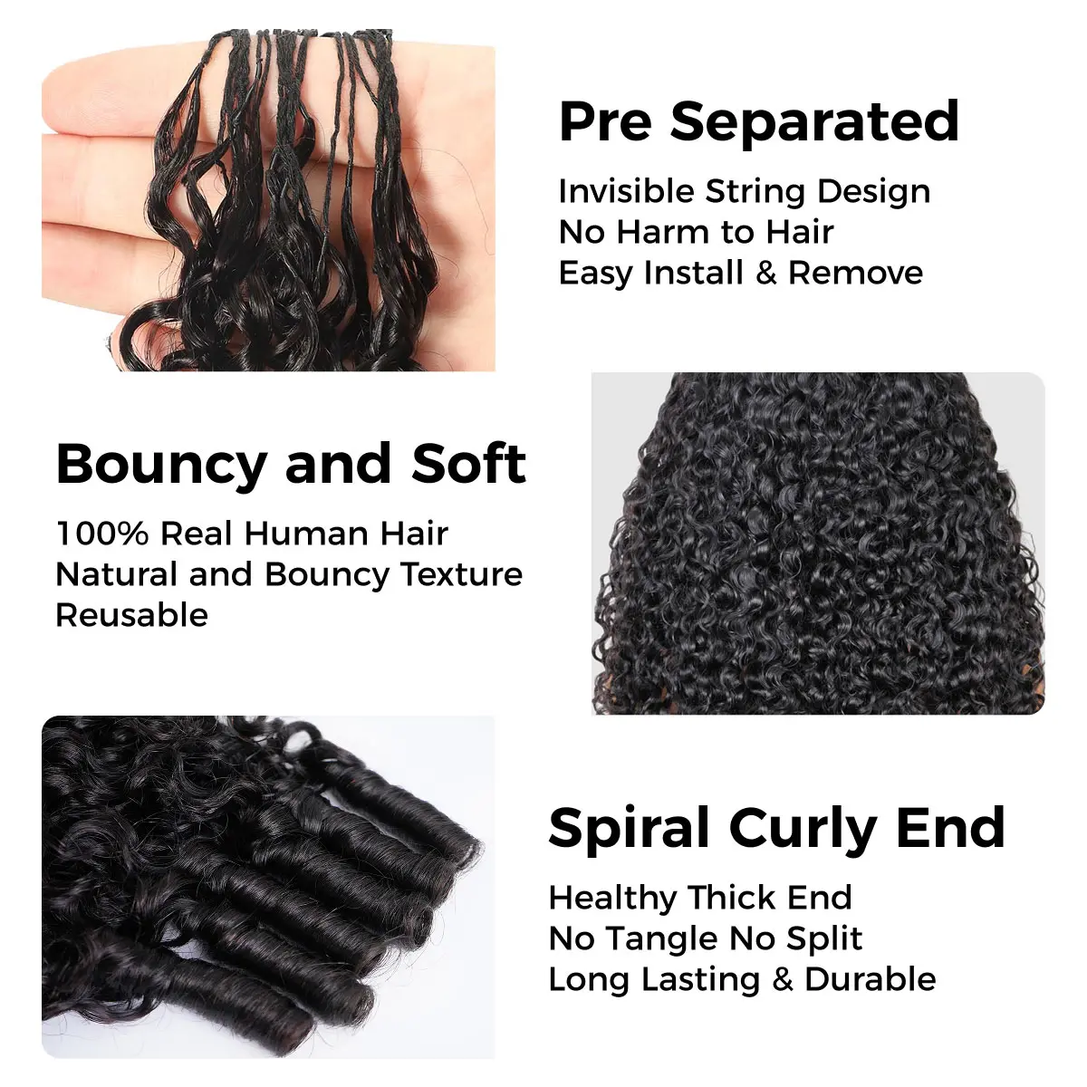 Highlight 4/27 Burmese Curly Crochet Human Hair With Miracle Knots Boho Braids Time-Saving Wear