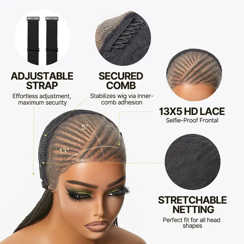 [New Arrival] Fiber 13×5 Lace Front Glueless Braided Wig – Two-Strand Twist Braids Style, Beginner Friendly #tiktok shop spring glow up