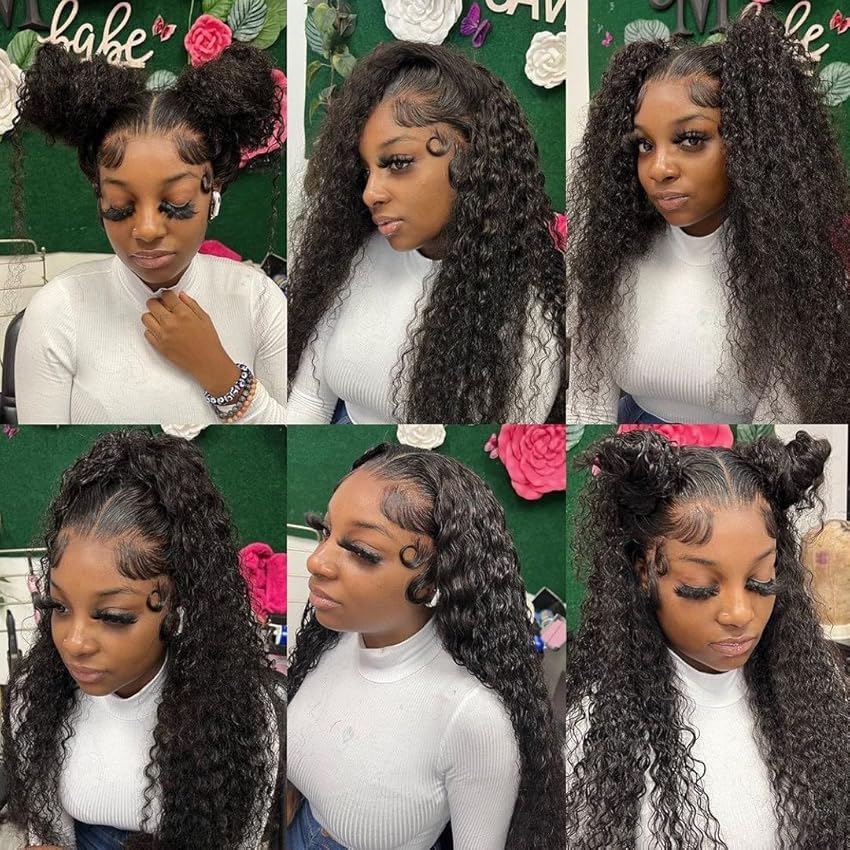 Colorful 30in 13X6 Chocolate Brown Deep Wave HD Transparent Lace Front Wigs Human Hair 99J Red Burgundy Colored Deep Wigs 4/27 Highlight Ombre Human Hair Curly Wigs Black Deep Wigs Pre Plucked With Baby Hair Summervibes