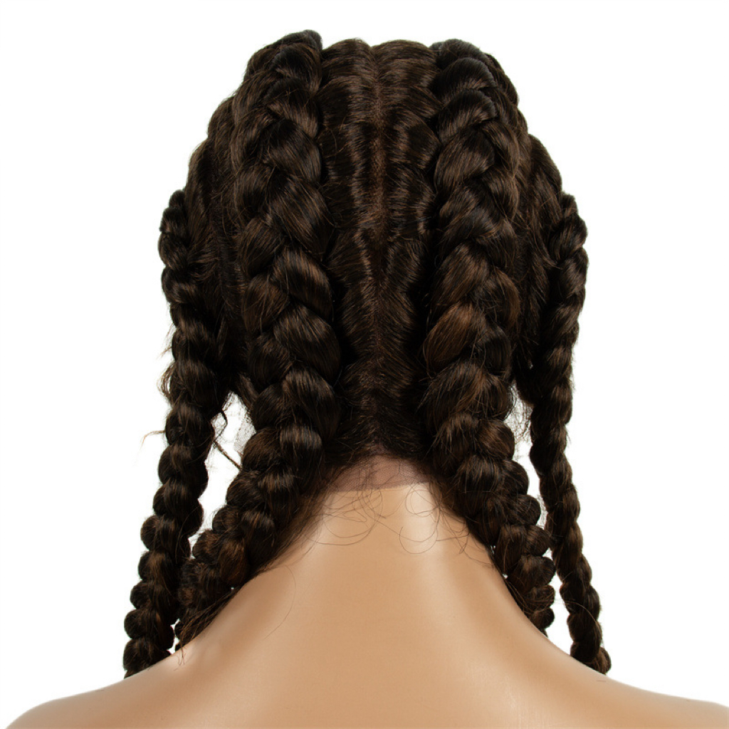 Front Lace Braided Wig — 80cm Long Faux Locs (Dreadlocks) — Full-Head African-Style Synthetic Wig for Women