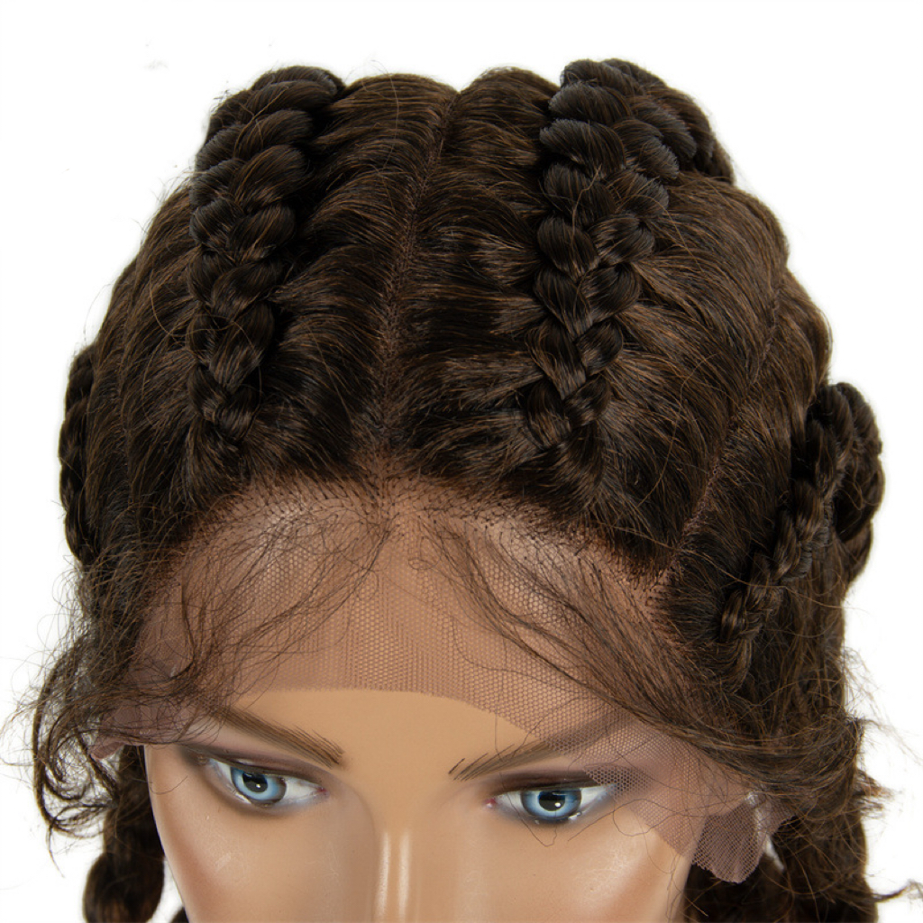 Front Lace Braided Wig — 80cm Long Faux Locs (Dreadlocks) — Full-Head African-Style Synthetic Wig for Women