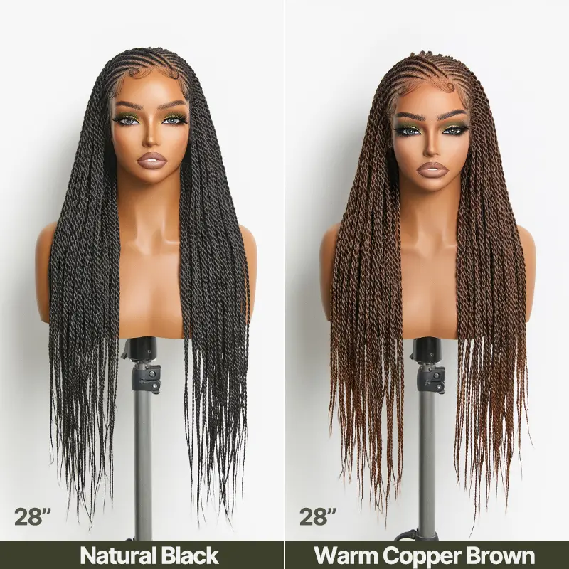 [New Arrival] Fiber 13×5 Lace Front Glueless Braided Wig – Two-Strand Twist Braids Style, Beginner Friendly #tiktok shop spring glow up