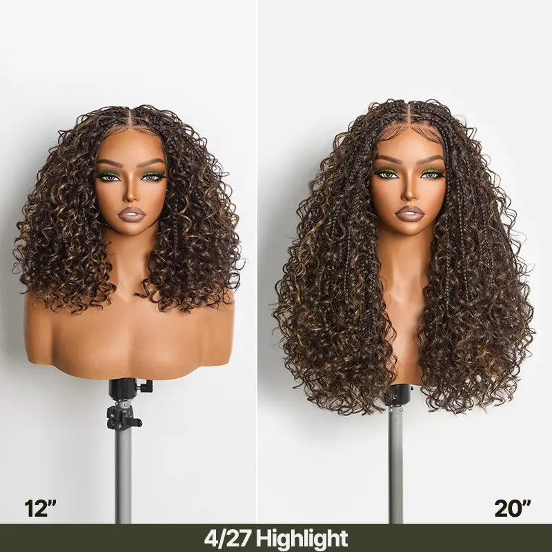 13x6 HD Pre-Cut Lace Wig | Glueless, Wear & Go, Boho Braids Water Wave Wig – Premium Fiber, Beginner Friendly