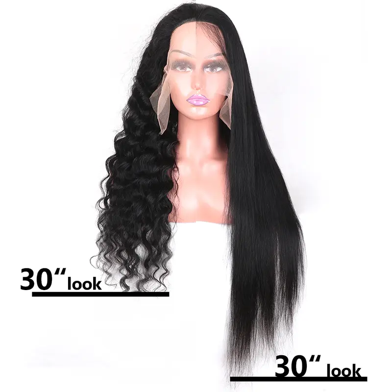 Hair Deep Wave 13x6 Lace Front Wigs Human Hair Pre Plucked 180% Density HD Transparent 13x4 Lace Frontal Wigs For Women Human Hair Lace Front Wigs Deep Curly Lace Front Wig