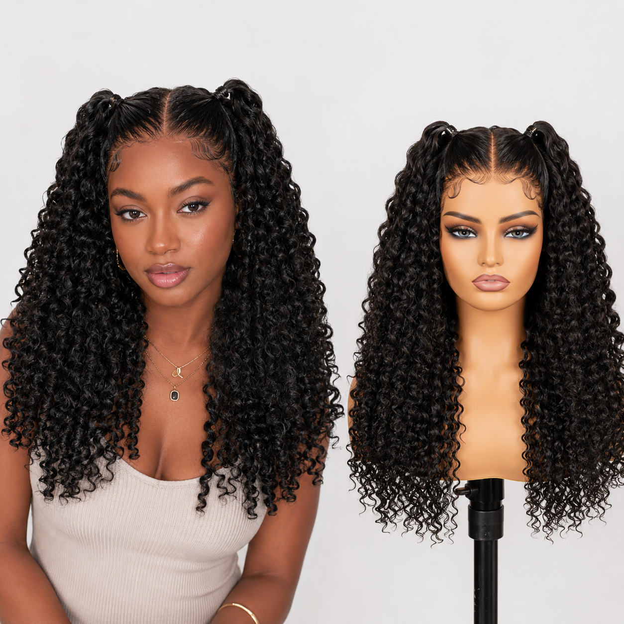 3 in 1 Half Wig Burmese Curly 100% Human Virgin Hair Seamless Flip Over Beginner Friendly Glueless Wear & Go Drawstring Clip in Wig Black Color 14-26 Inch 200% Density #Summervibes