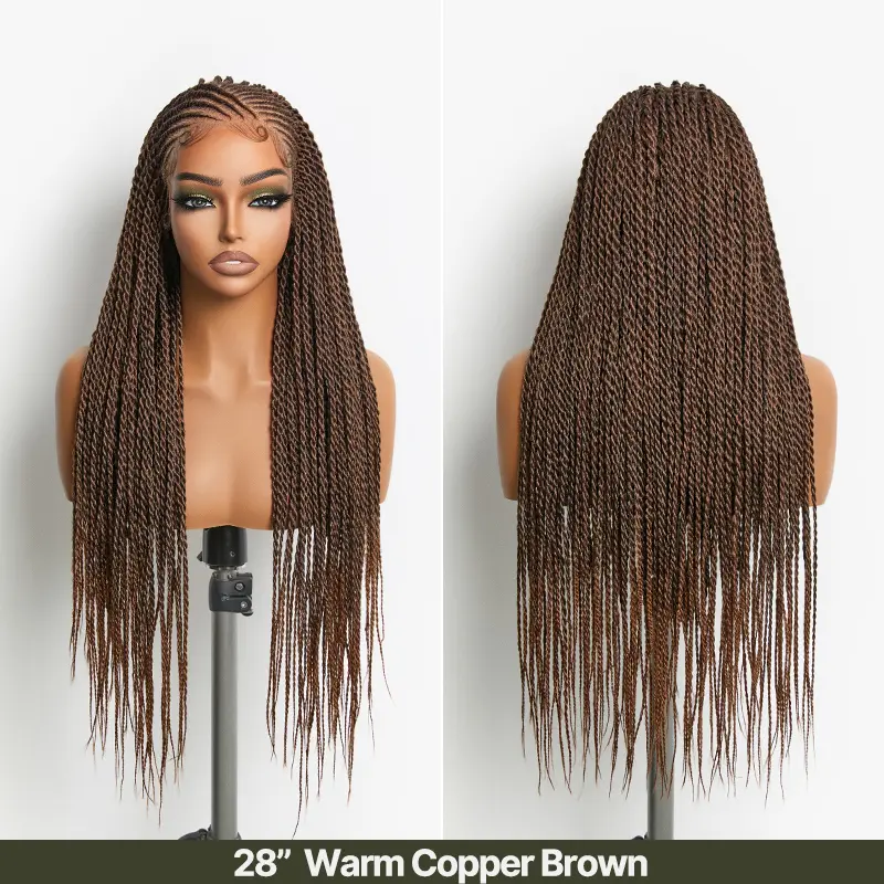 [New Arrival] Fiber 13×5 Lace Front Glueless Braided Wig – Two-Strand Twist Braids Style, Beginner Friendly #tiktok shop spring glow up