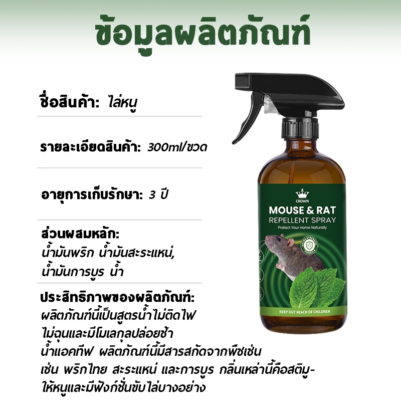 น้ำยาไล่หนู สเปรย์ไล่หนู ยาฆ่าหนู รวดเร็วมีประสิทธิภาพ 