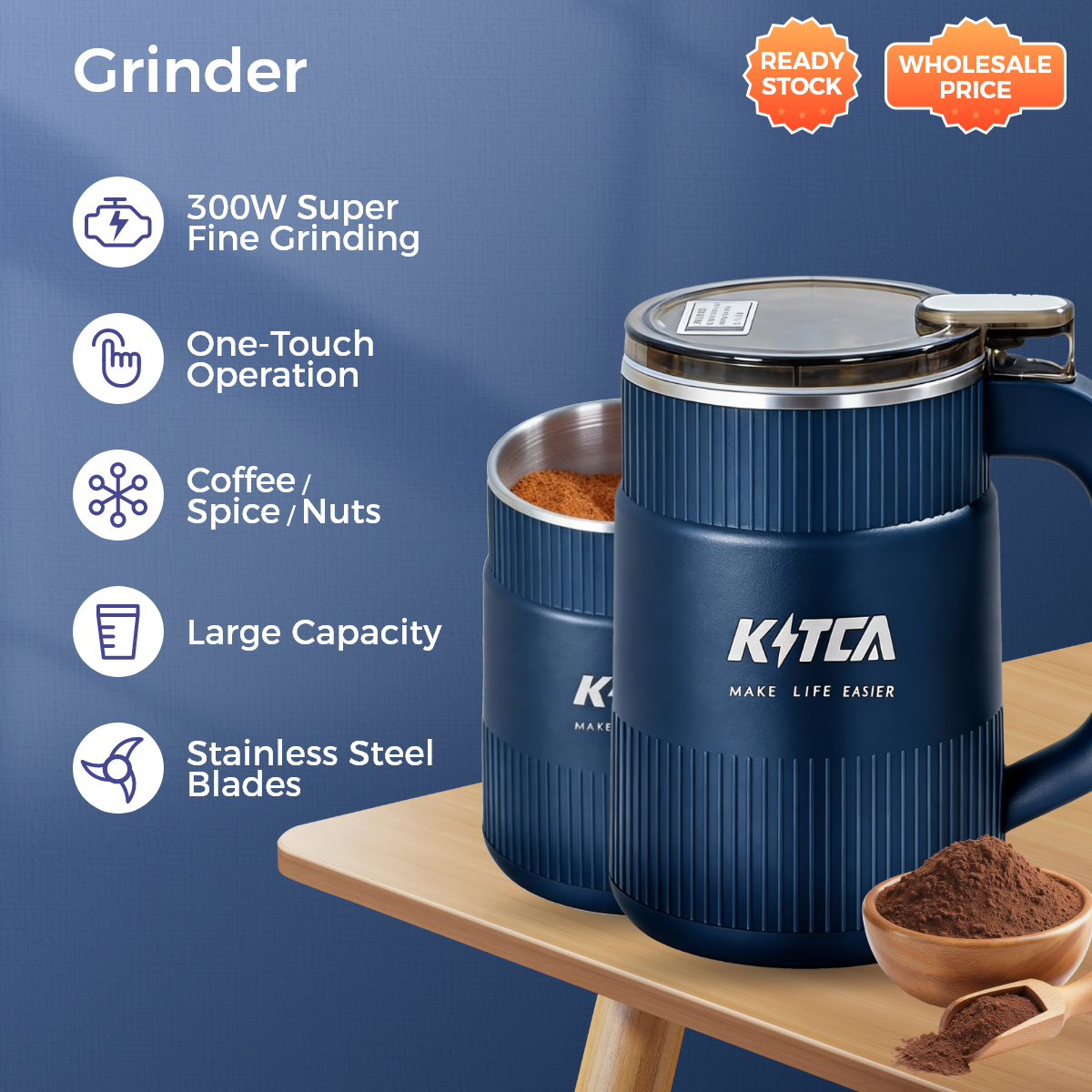 Electric Grinder-Blue