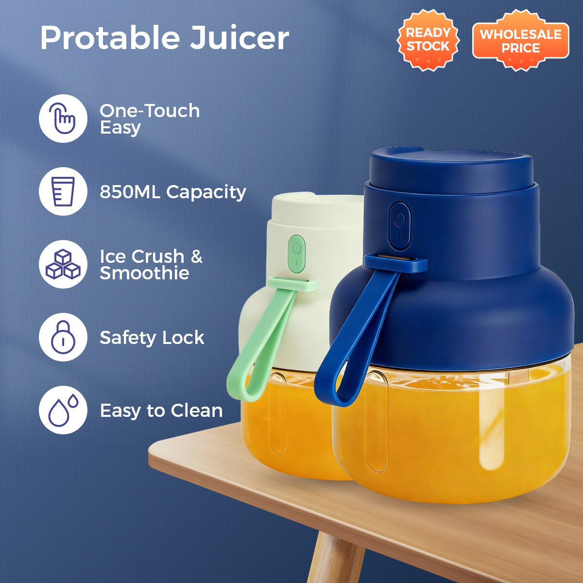 Electric Juicer-850ml Orange