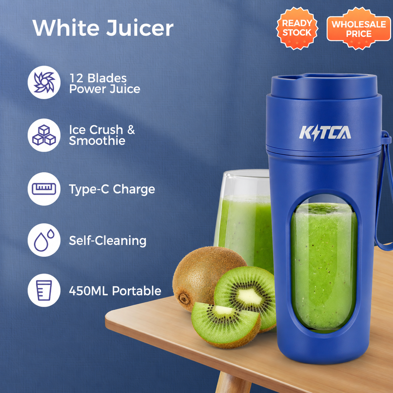 Electric Juicer-450ml Blue