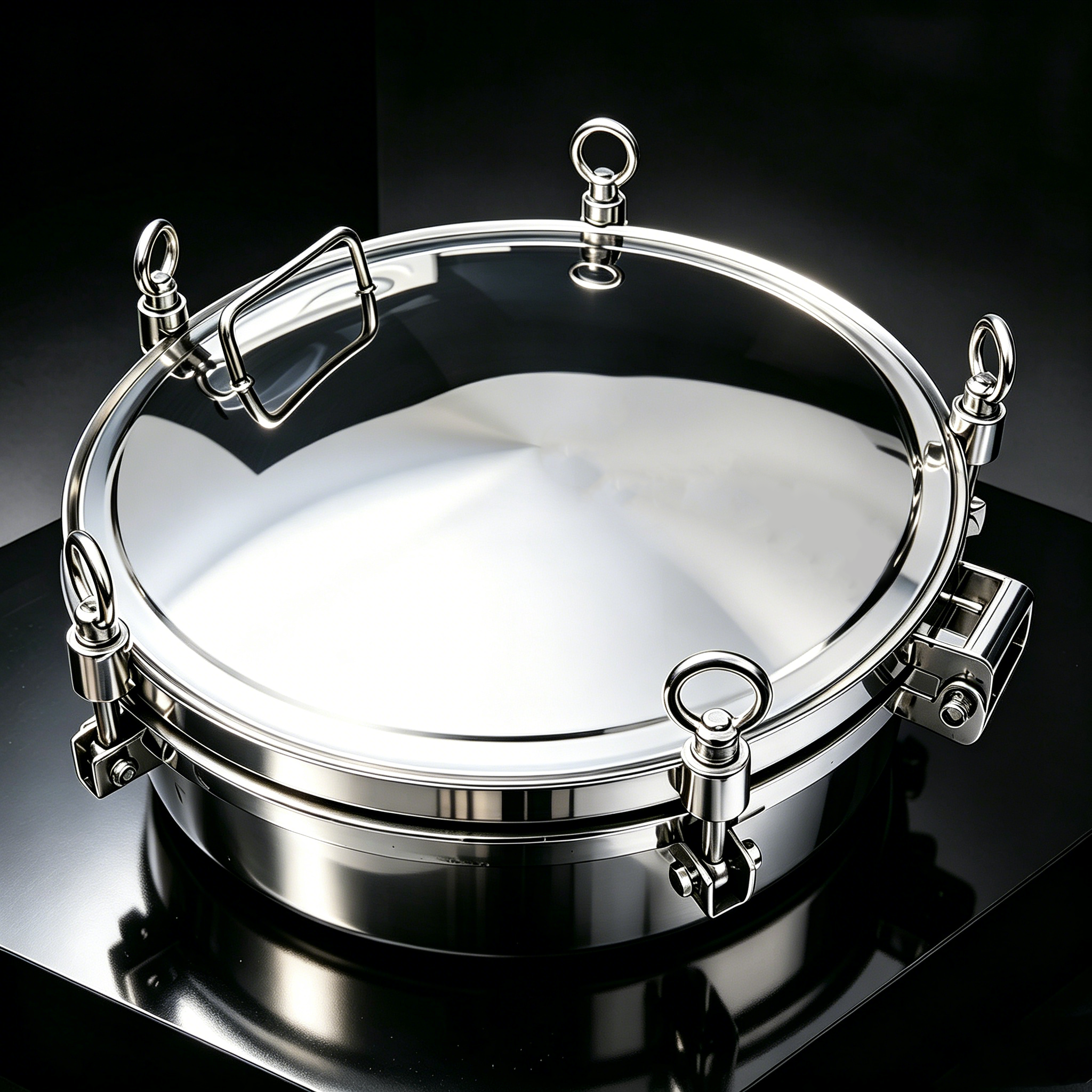 English: Stainless Steel Round Pressure Manhole Cover