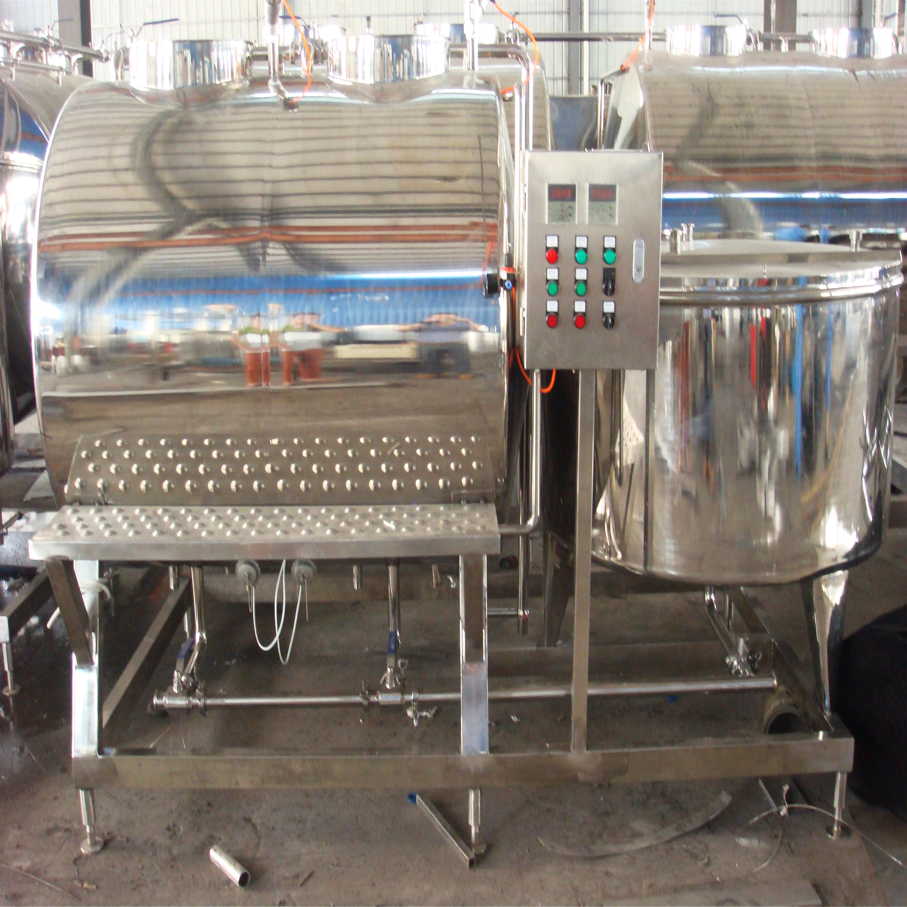 Semi-Automatic Integrated 3-Tank CIP Cleaning Unit, Combined Acid Tank, Alkali Tank & Hot Water Tank All-in-One CIP Fluid Processing Equipment