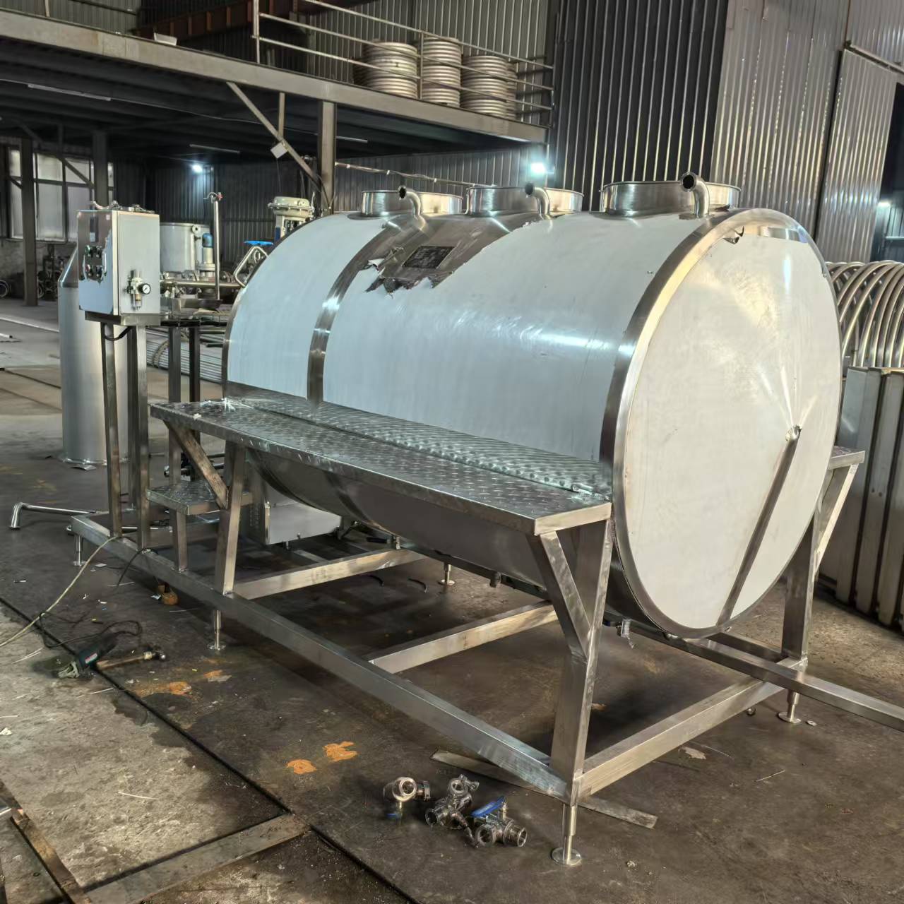Semi-Automatic Integrated 3-Tank CIP Cleaning Unit, Combined Acid Tank, Alkali Tank & Hot Water Tank All-in-One CIP Fluid Processing Equipment