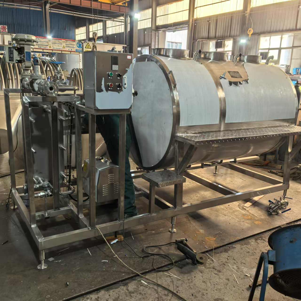 Semi-Automatic Integrated 3-Tank CIP Cleaning Unit, Combined Acid Tank, Alkali Tank & Hot Water Tank All-in-One CIP Fluid Processing Equipment