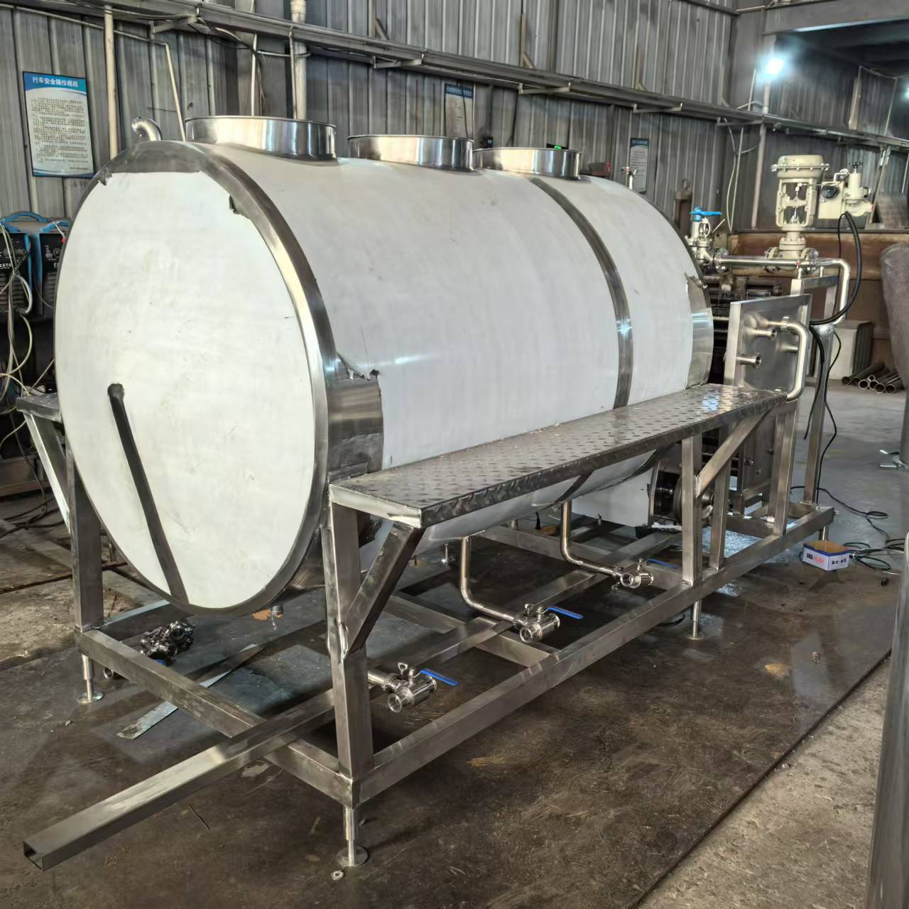Semi-Automatic Integrated 3-Tank CIP Cleaning Unit, Combined Acid Tank, Alkali Tank & Hot Water Tank All-in-One CIP Fluid Processing Equipment