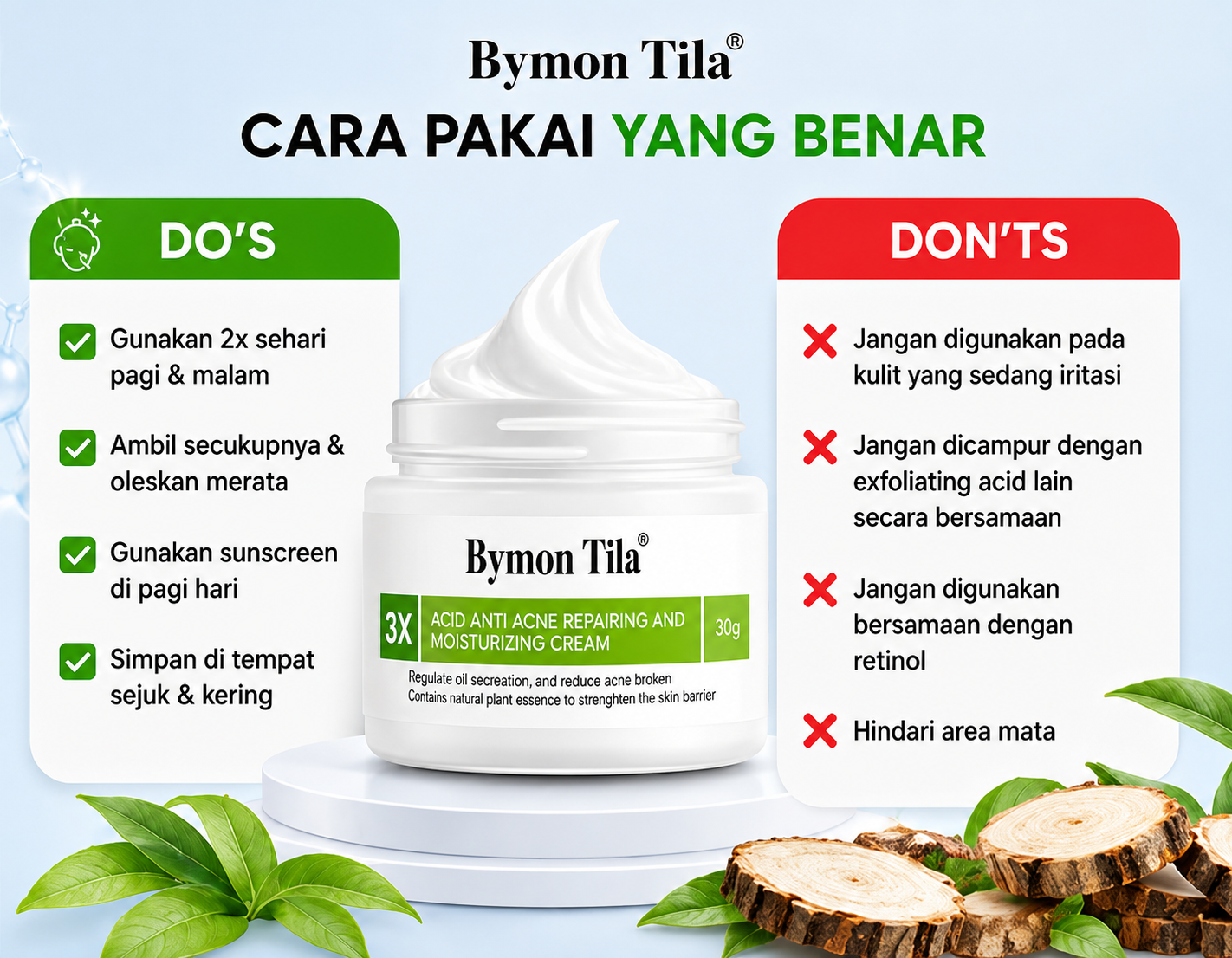 Kormesic 3X Acid Anti Acne Repairing and Moisturizing Cream 30ml - Untuk Kulit Berjerawat/Kering/Sensitif/Berminyak/Iritasi Ringan BPOM