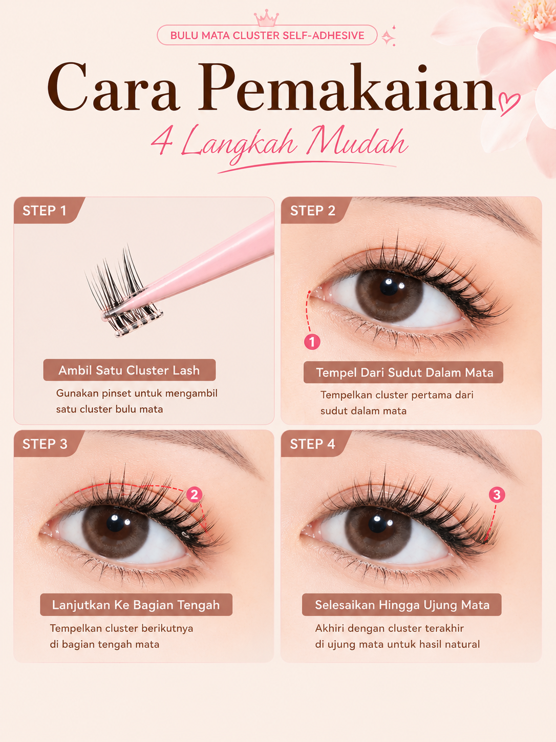 DIOKISS BEAUTY Sunflower/IDOL Bulu Mata Tanpa Lem,Bulu Mata Palsu Pemula Bebas Lem, Tidak Perlu Menggunakan Lem, 3 Detik Pasang, Cantik Seharian