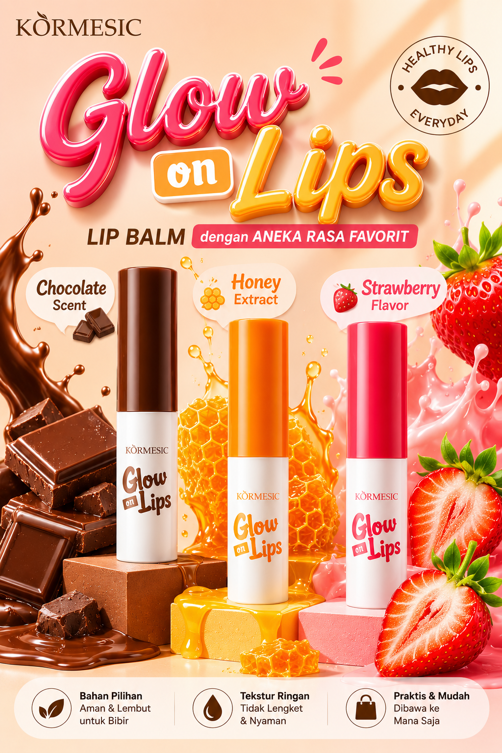 Lip Balm Pelembab Bibir Kering & Pecah-Pecah - Serum Masker Pencerah Bibir Hitam Jojoba Oil Petrolatum BPOM