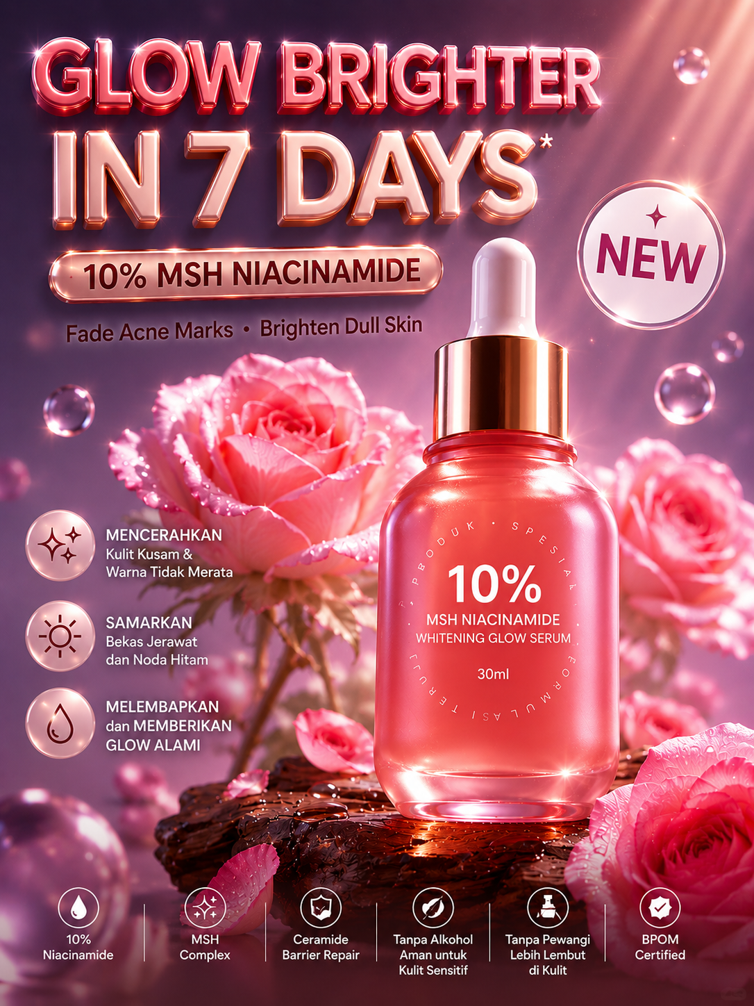 Bymon Tila 10% MSH Niacinamide whitening Glow Serum