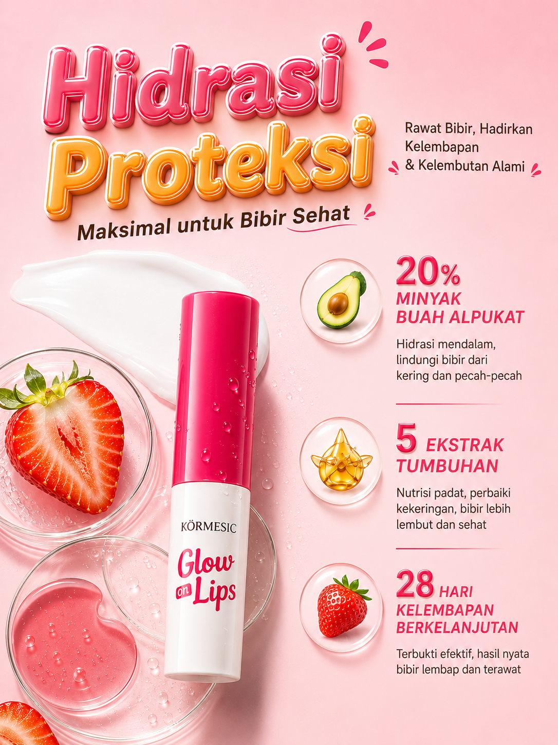 Lip Balm Pelembab Bibir Kering & Pecah-Pecah - Serum Masker Pencerah Bibir Hitam Jojoba Oil Petrolatum BPOM