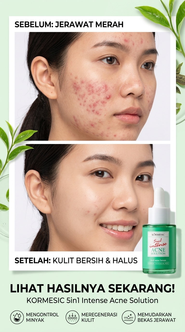 KORMESIC 5in1 Intense Acne Solution Serum - Serum Anti Acne Penghilang Jerawat & Bekas Jerawat