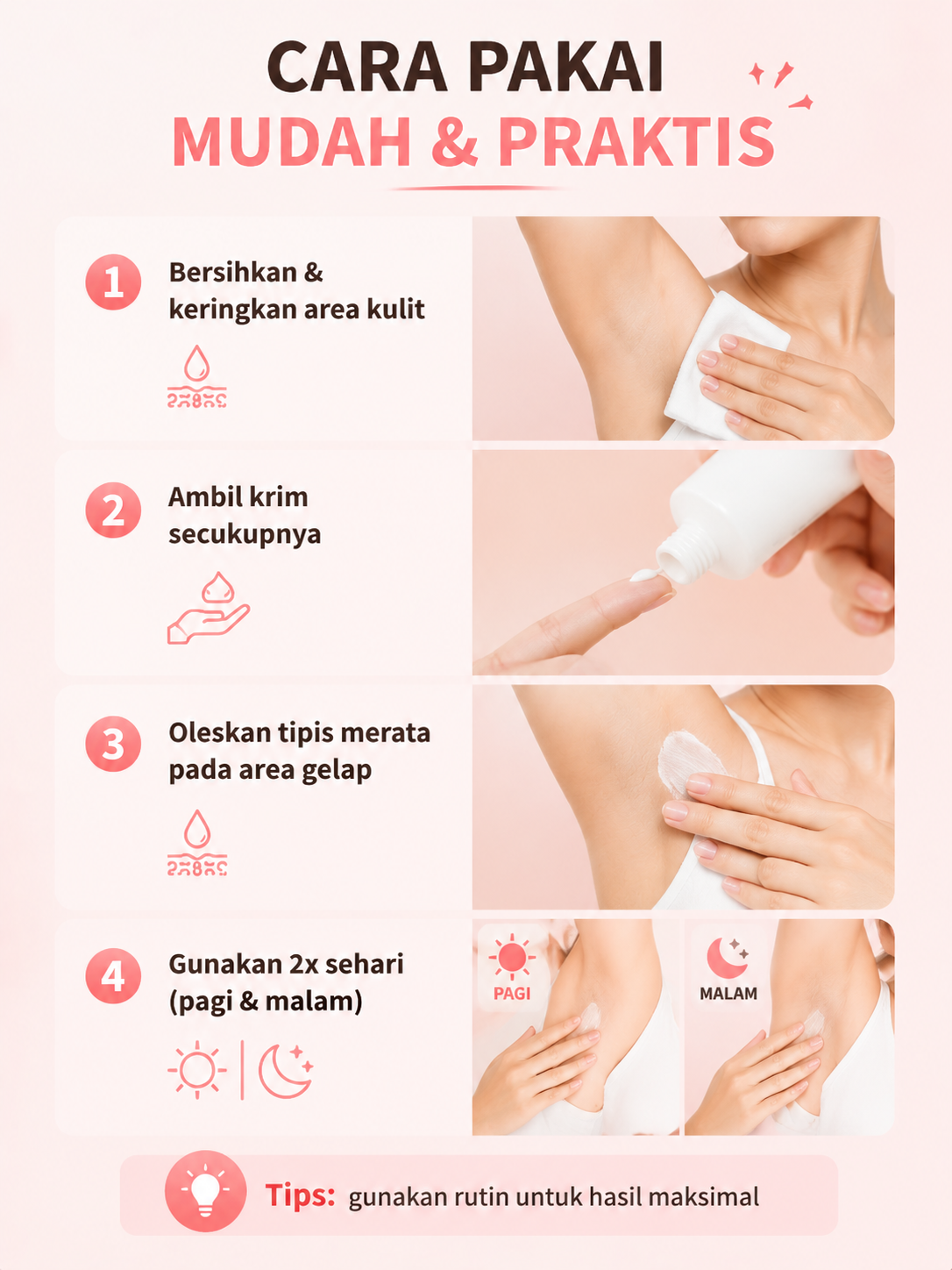 Kojic Acid Pemutih Ketiak Pemutih Selangkangan 50ml Memutihkan Ketiak dan Leher Pantat Pemutih Lutut Hitam Dan Siku,Krim Pencerah Lipatan Kusam