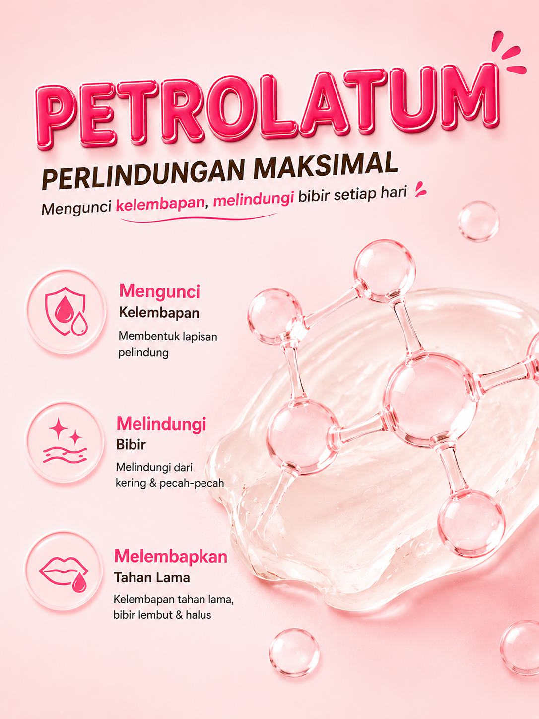 Lip Balm Pelembab Bibir Kering & Pecah-Pecah - Serum Masker Pencerah Bibir Hitam Jojoba Oil Petrolatum BPOM