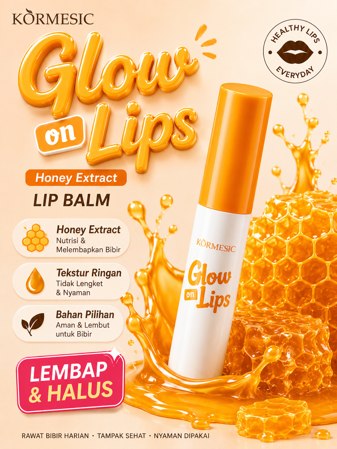 Lip Balm Pelembab Bibir Kering & Pecah-Pecah - Serum Masker Pencerah Bibir Hitam Jojoba Oil Petrolatum BPOM