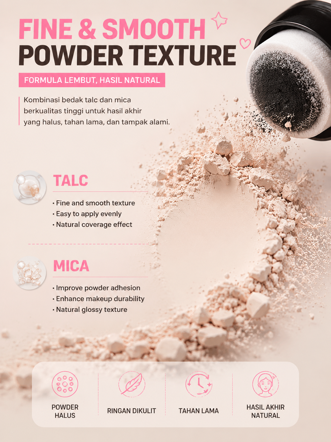 KORMESIC Hairline Powder - Bedak Penutup Rambut Tipis Rambut Botak Kosmetik Hijab Tahan Air & Keringat Waterproof Long Lasting Natural Black