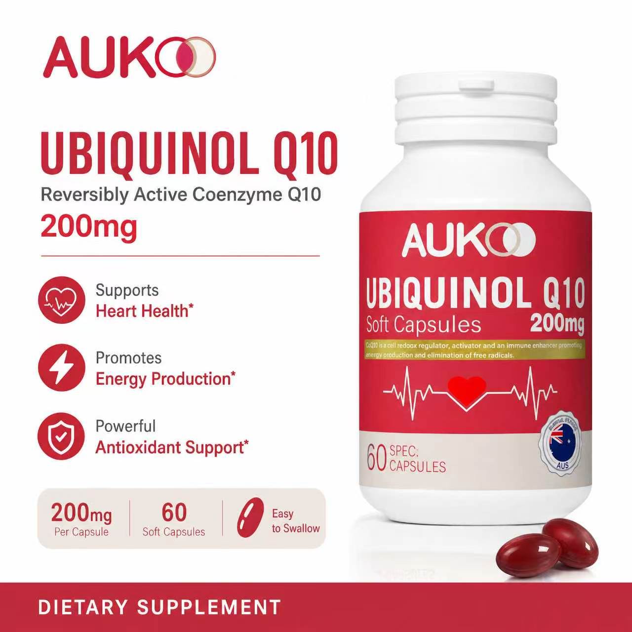 AUKOO Ubiquinol Q10 200mg