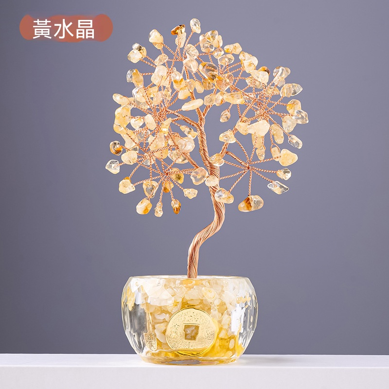 水晶招財發財樹